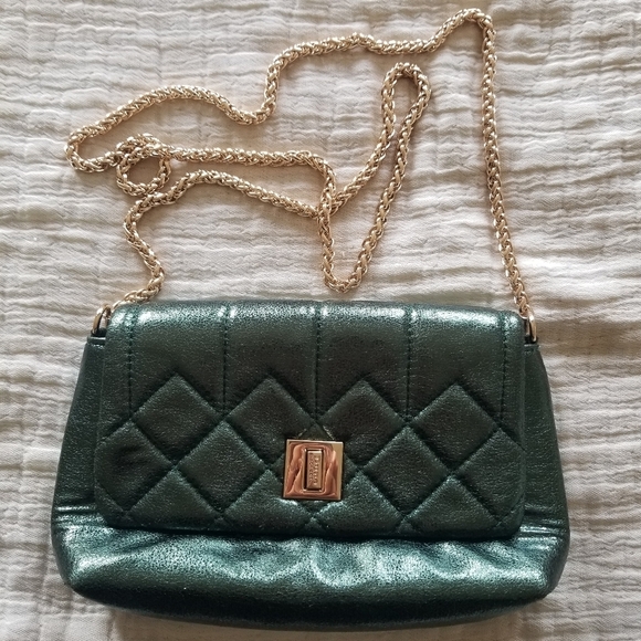 Dune London | Metallic Green Crossbody Bag - Picture 1 of 7